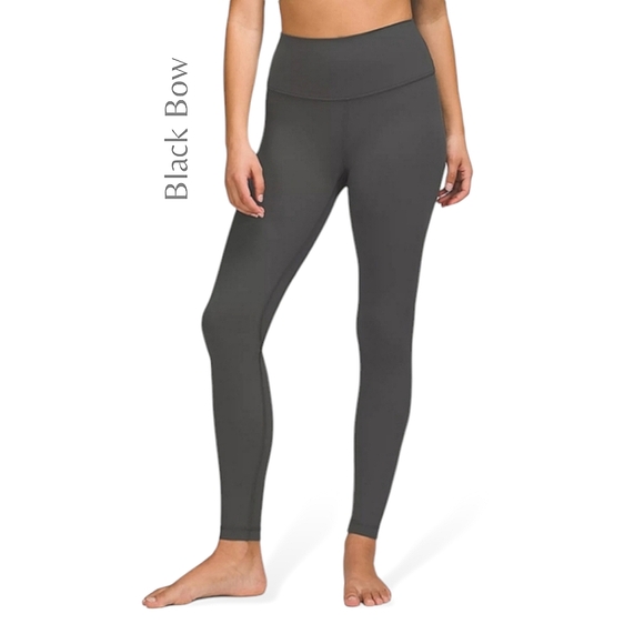 Black Bow Soft Mid Rise Leggings in charcoal - Size M- Smaller fit - Picture 1 of 16